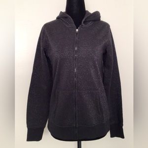 GAP Body Fit Black Sparkling Zip Hoodie - Small